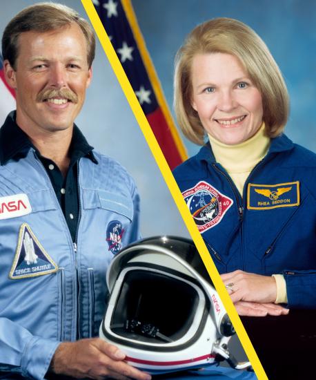 NASA Astronauts Rhea Seddon and Robert “Hoot” Gibson. 