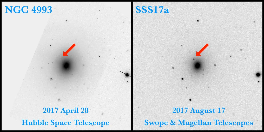 Comparing images from the Hubble Telescope and the Swope Telescope. 