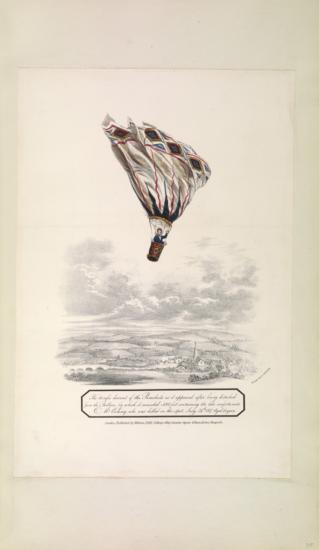 Illustration from William Upcott's Scrapbook of Early Aeronautica