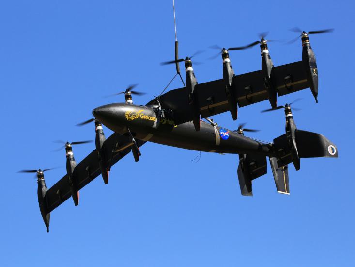 A photo of NASA’s GL-10 eVTOL. 