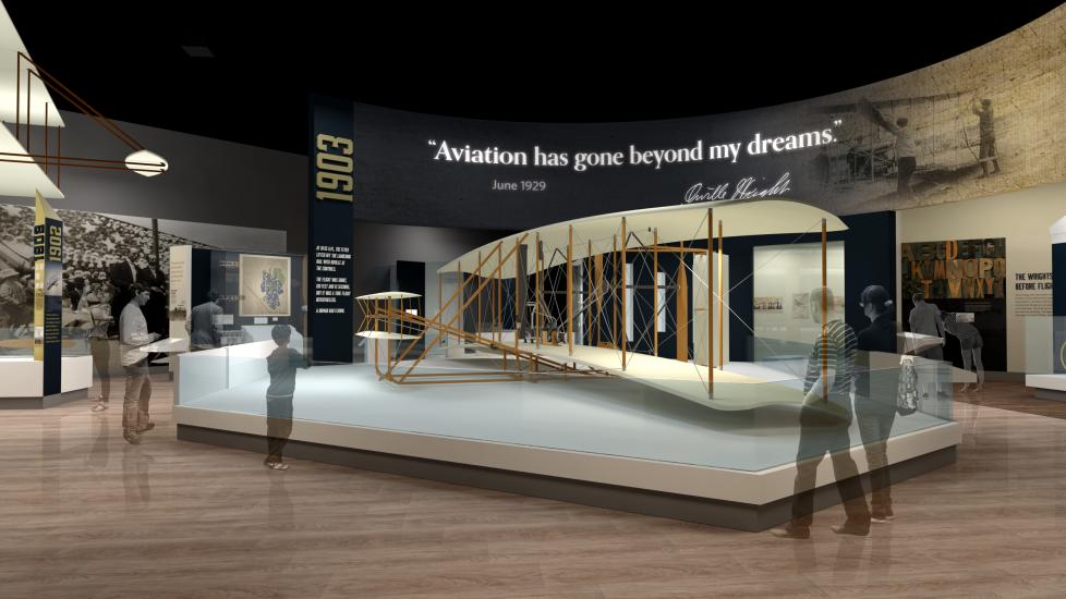 Artist rendering of an upcoming exhibition about the Wright brothers.