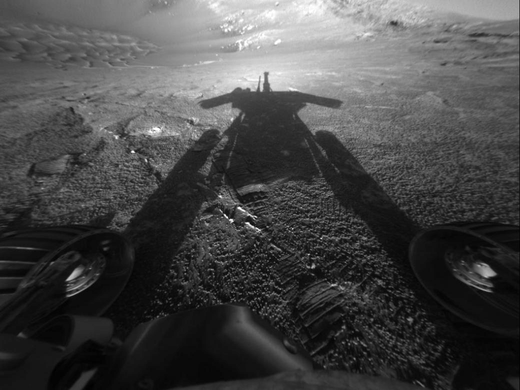 Shadow of Opportunity rover on Mars