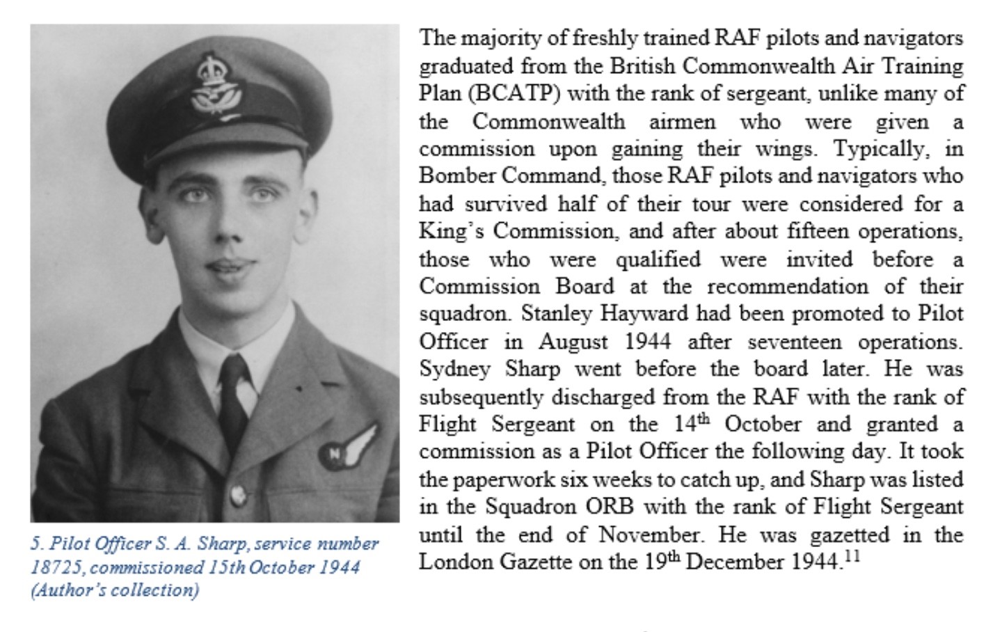 Flying Officer S.A. Sharp RAF
