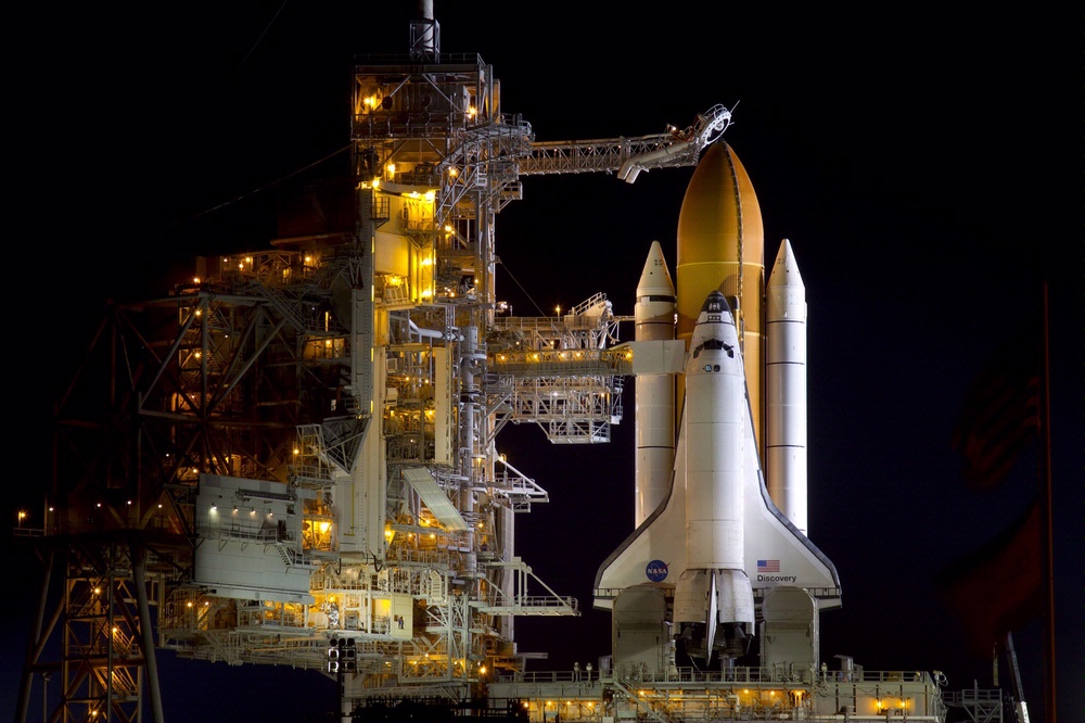 Space Shuttle <i>Discovery</i> STS-133 on Launch Pad
