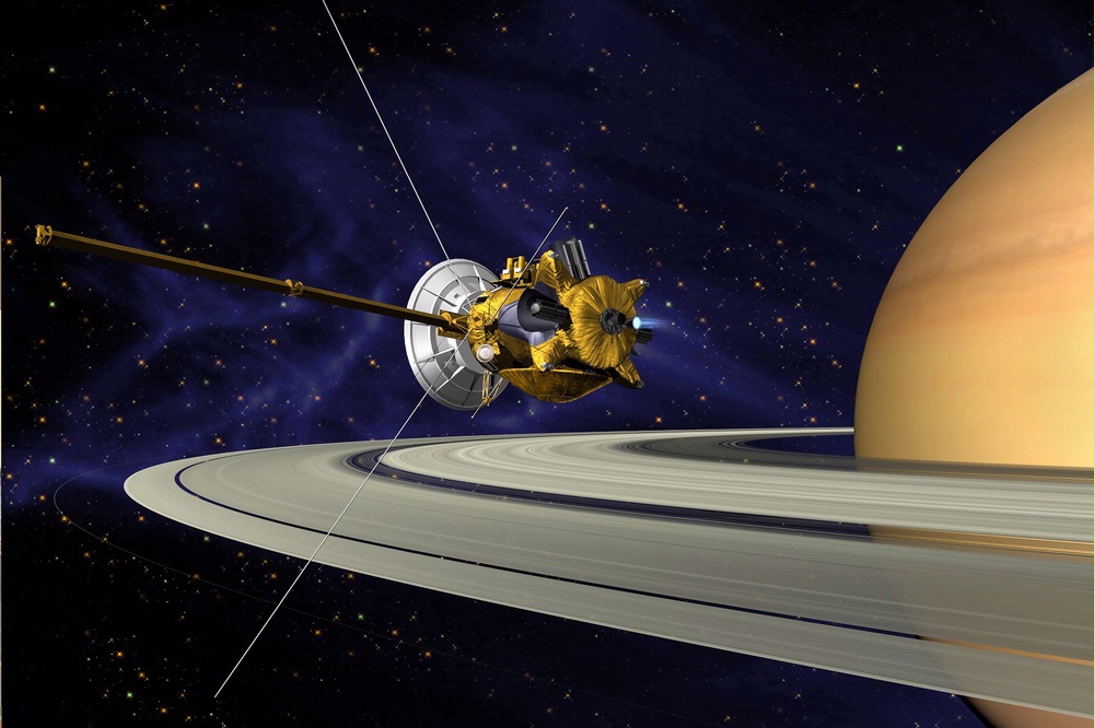 Artists's Conception of Cassini Saturn Orbit Insertion 